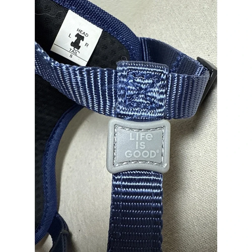 Life is Good‎ Dog Harness Palm Tree Sailboat Print Blue Small Adjustable